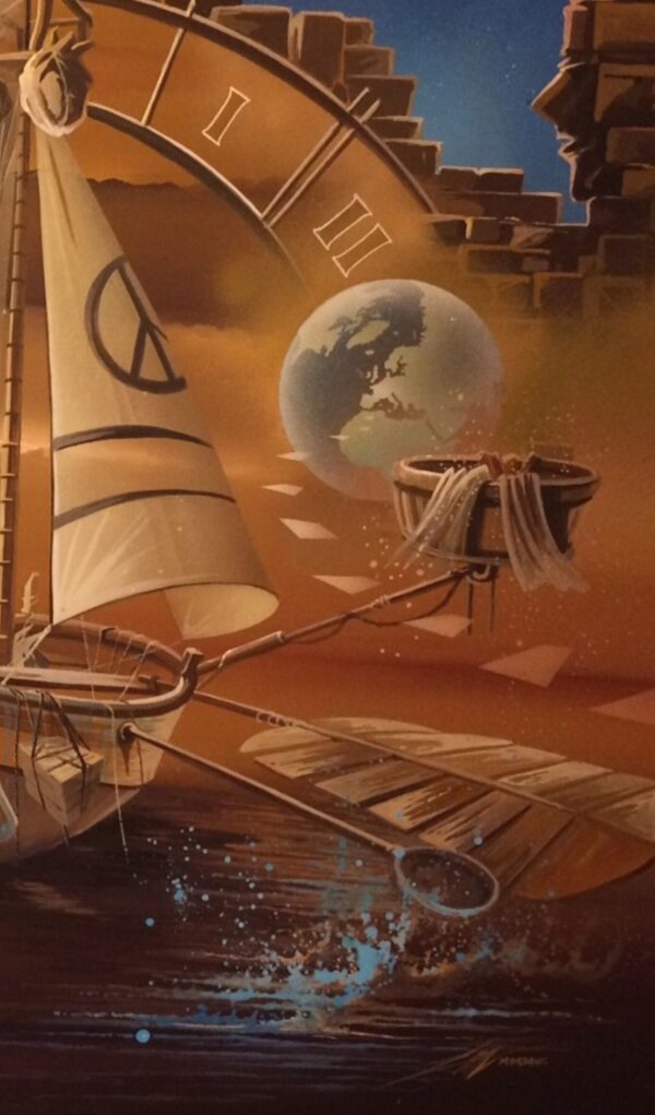Peace World dètails coté droit de l'oeuvre créer par Thierry Mordant