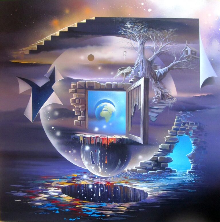 "Porte ouverte sur le Monde — Acrylic on canvas — 2016 — 100 x 100 cm