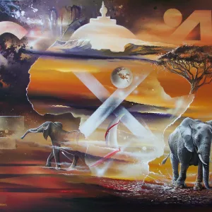 Safe Save, acrylique par Thierry Mordant, 100 x 80 cm.