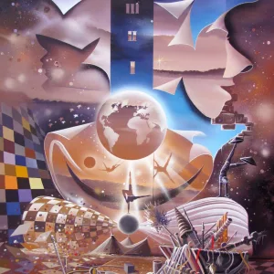 Festif Cirque Acrylique de Thierry Mordant format  153 x 92 cm - 2012.