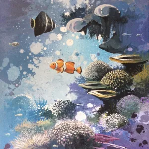 Clowns des Mers, acrylique de Thierry Mordant  46 x 32 cm - 2017