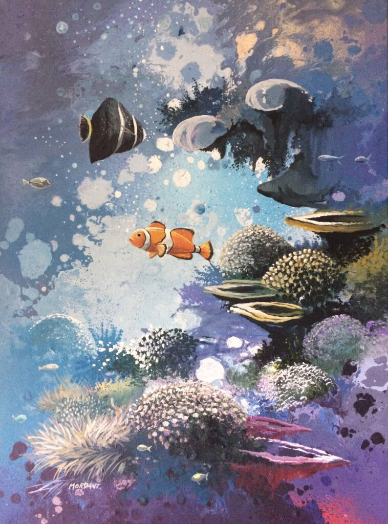 Clowns des Mers — Acrylic on canvas —2017 —   46 x 32 cm By Thierry Mordant 