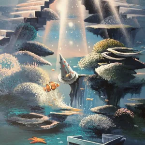 Entre Clowns , acrylique de Thierry Mordant , 50 x 70 cm- 2018