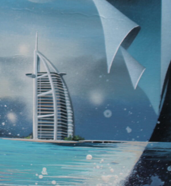 Détails 3 Voyage Fantastique Dubaï acrylique de Thierry Mordant