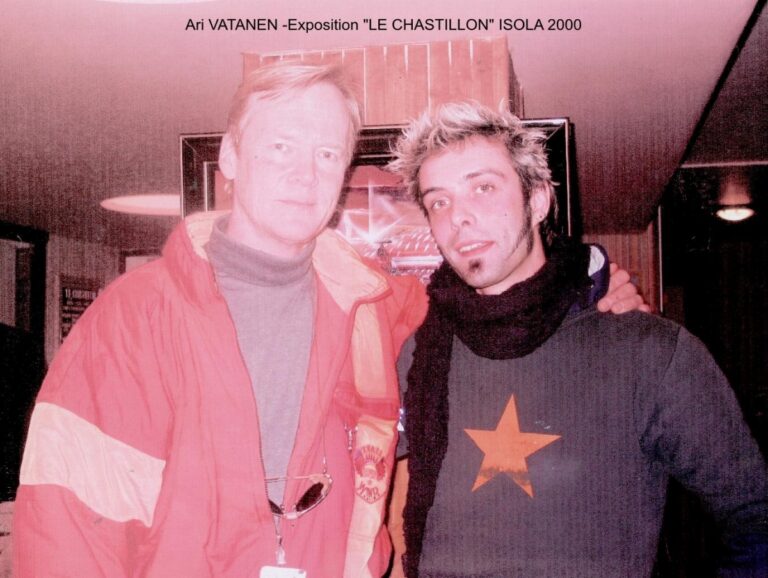 Thierry Mordant avec Ari Vatanen exposition le Chastillon Isola 2000