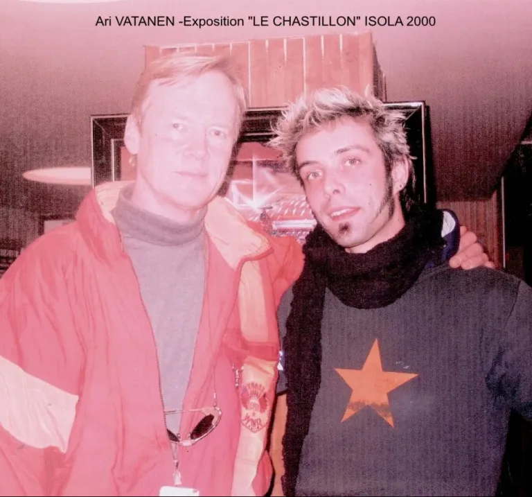 Thierry Mordant avec Ari Vatanen exposition le Chastillon Isola 2000