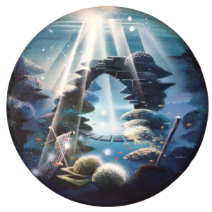 "Blue World"Acrylique ronde de 60cm  de Thierry Mordant - 2018