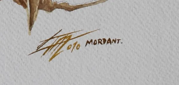 Signature, Love Fantasy World Aquarelle de Thierry Mordant format 42 x 30 cm.
