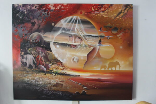 Terre Africa Massaï, Détails 3 acrylique de Thierry Mordant 2005 format 150 x 130 cm