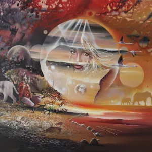 Terre Africa Maasai, acrylique de Thierry Mordant 2005 format 150 x 130 cm