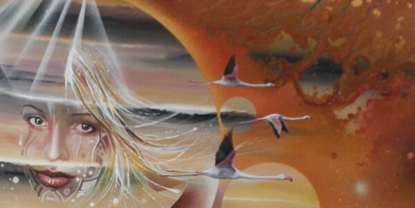 Terre Africa Massaï, Détails 2 acrylique de Thierry Mordant 2005 format 150 x 130 cm