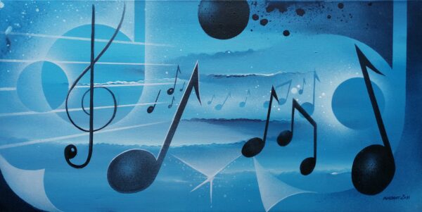 Air Musical, Acrylique de Thierry Mordant, de 30 x 60 cm