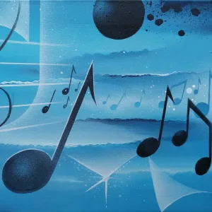 Air Musical, Acrylique de Thierry Mordant, de 30 x 60 cm