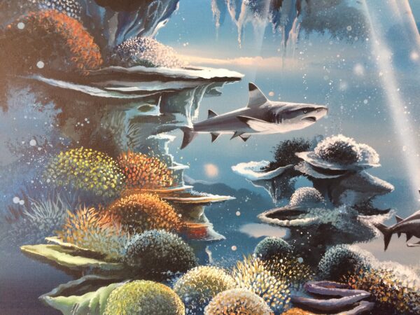 détails 2 Terre de Requins acrylique de Thierry Mordant, 100 x 100 cm