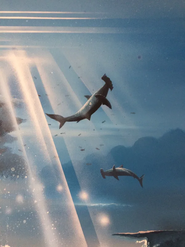 détails 3 Terre de Requins acrylique de Thierry Mordant, 100 x 100 cm