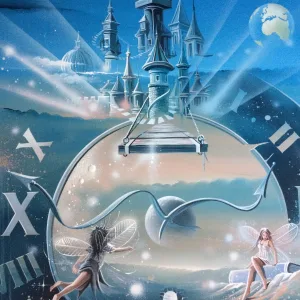 Fées Sirènes de Thierry Mordant format 100 x 100 cm acrylique