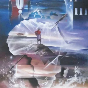 Olekumary World Acrylique de Thierry Mordant format de 100 x 65 cm - 2014.