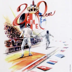 Tournoi International Epée de Monaco , affiche créée par Thierry Mordant - 2004