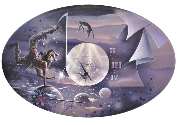 Cirque libre Acrylique de Thierry Mordant ovale de 92 cm