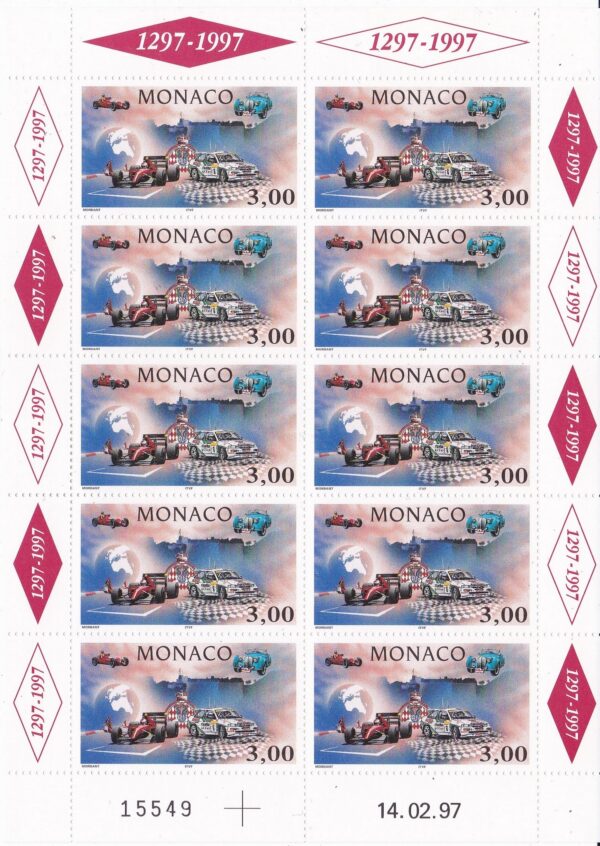 700 ans Famille Grimaldi Auto Club de Monaco,  Timbre commémoration