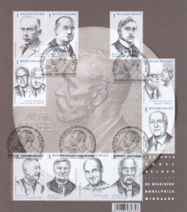 2016 Les Prix Nobel Belges - 10 timbres Belgique. Création Thierry Mordant,