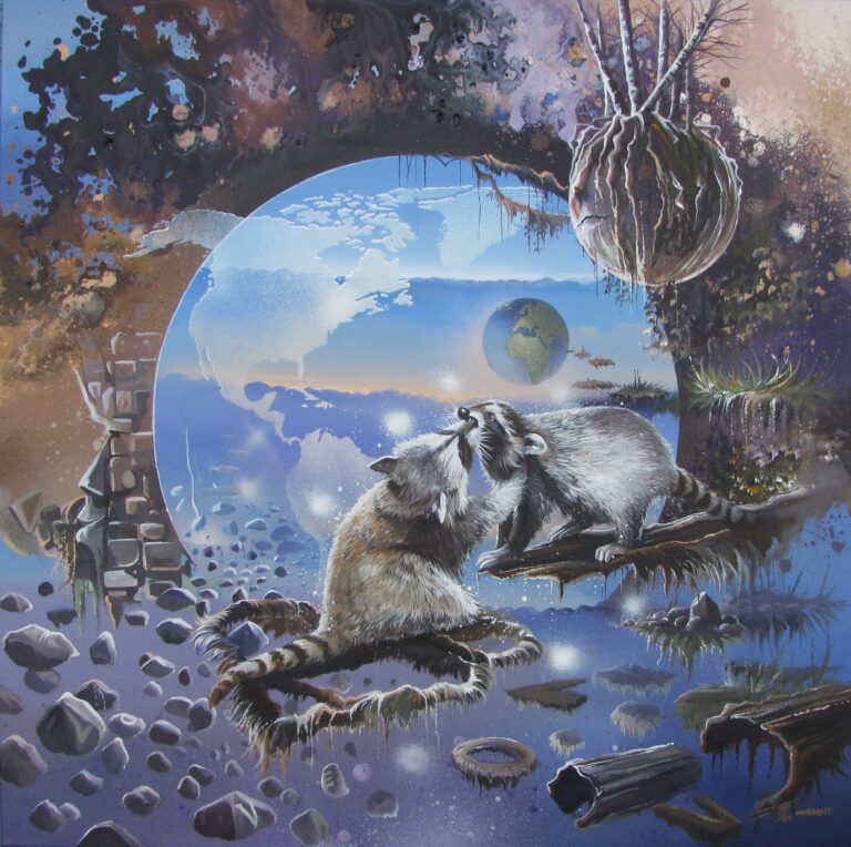 Nature Love , acrylique Thierry Mordant oeuvre de 60 x 60 cm