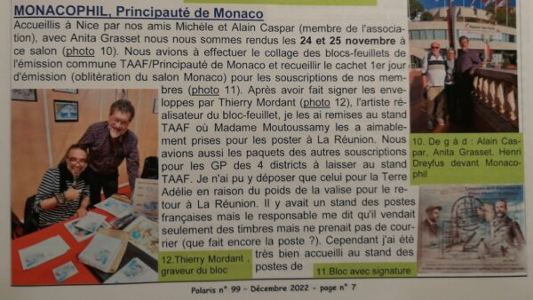 presse Monacophil 2022 revue Polaris Thierry Mordant