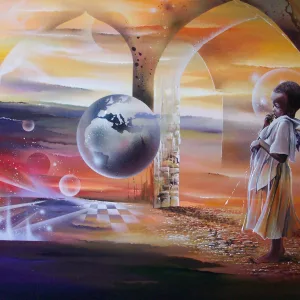 Daisy I Terres d'Afrique , oeuvre sur toile tendue, de 100 x 150 cm Amour de l'Afrique par Thierry Mordant.