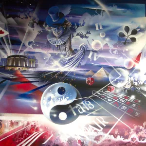 Casino World YIN YANG d'œuvre sur toile acrylique de 95 x150 cm de Thierry Mordant