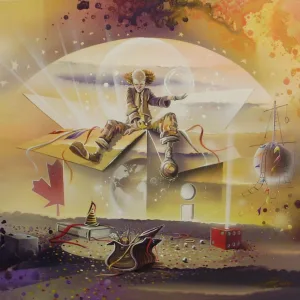 Bulles d'Idées, créée par l'Artiste Thierry Mordant de Format carré de 60 x 60 cm de dimension.