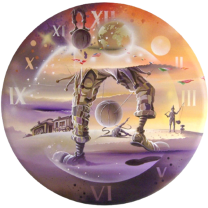 Temps 2 Cirque, toile ronde de 78 cm de diamètre de Thierry Mordant de la collection Magic Circus.