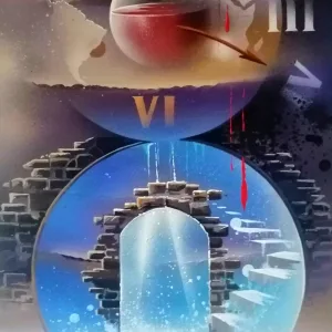 4 Éléments, une toile captivante Surréaliste de 80 x 40 cm, créée par Thierry Mordant en 2023.