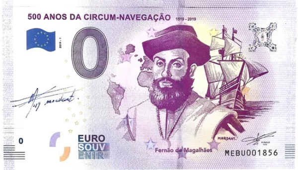 Billet Magellan Euro Souvenir. Portugal, 500ᵉ anniversaire.
