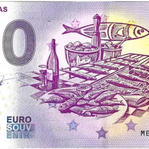 Billet Sardinhas, du Portugal, billet euro souvenir, créé par Thierry Mordant en 2019.