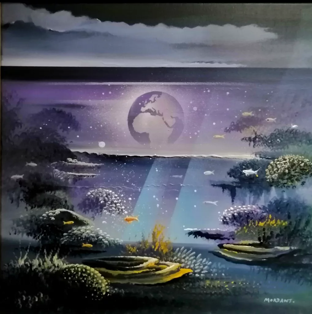 Terre Marine — A crylic on canvas —2024 —40 x 40 cm by Thierry Mordant