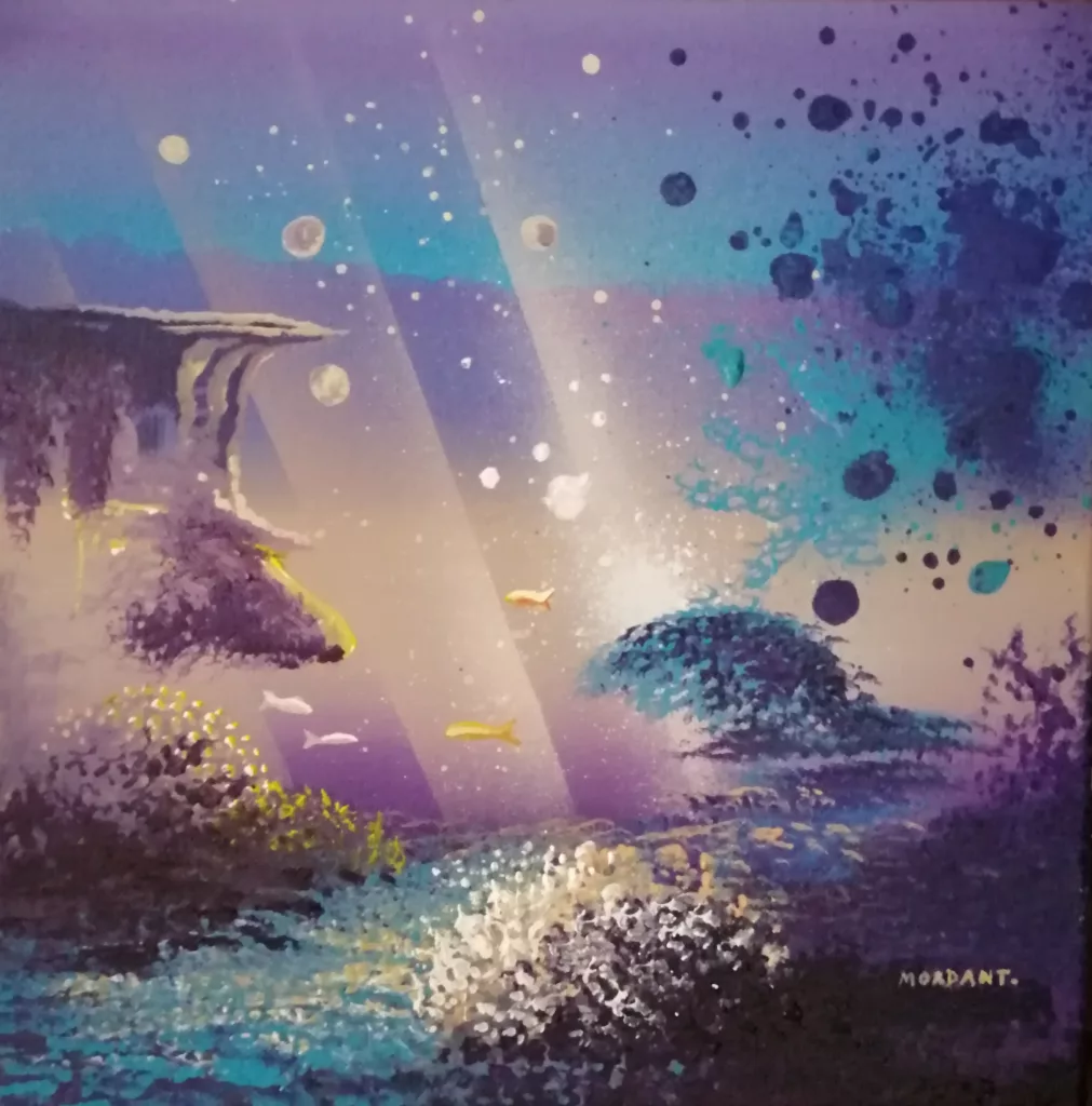 Univers Marin II, — Acrylic on canvas —2024 — 30 x 30 cm by Thierry Mordant