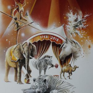 250 Ans du Cirque de Monaco. 50 x 65 cm