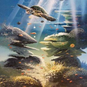 Toile Tortue en paix par Thierry Mordant 50 x 70 cm