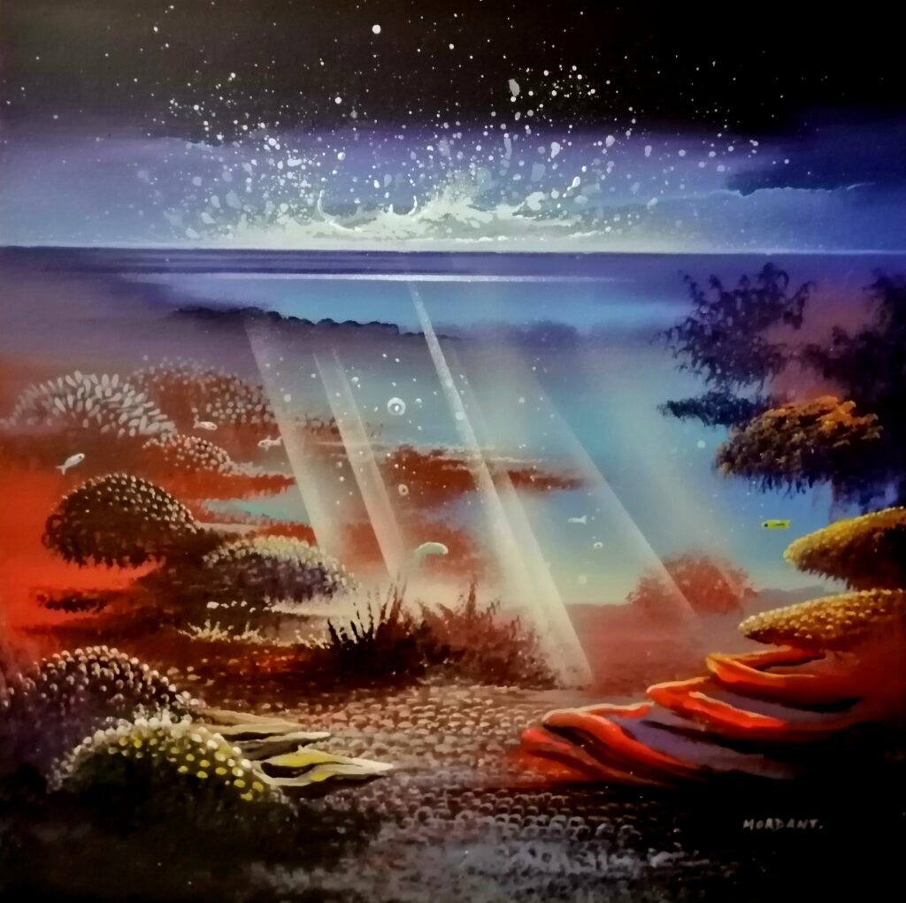 Vague Marine — Acrylic on canvas — 2024 — 40 x 40 cm by Thierry Mordant