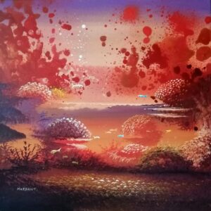 "Mer de Feu, œuvre acrylique de Thierry Mordant