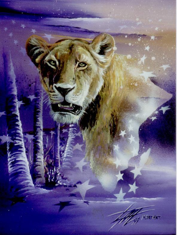 Tigrou Mere acrylic on canvas 1999 Undefined format par Thierry Mordant