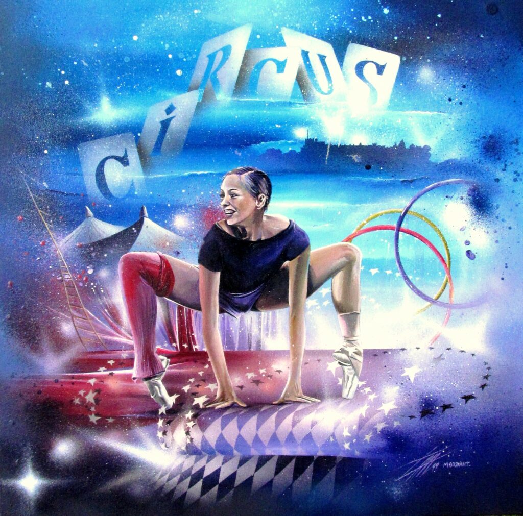 1999 toile circus carré 50x50