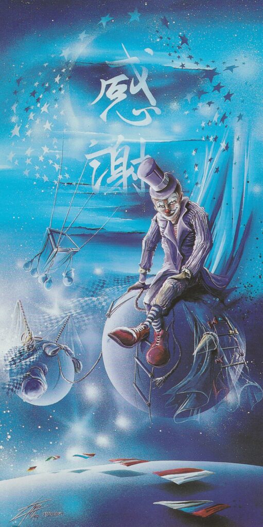 Messager de l’An 2000 toile acrylique 100 x 50 cm collection privée par Thierry Mordant