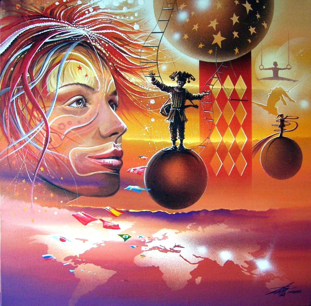 Joker Mouvement - toile acrylique - 50 x50 cm - Par Thierry Mordant