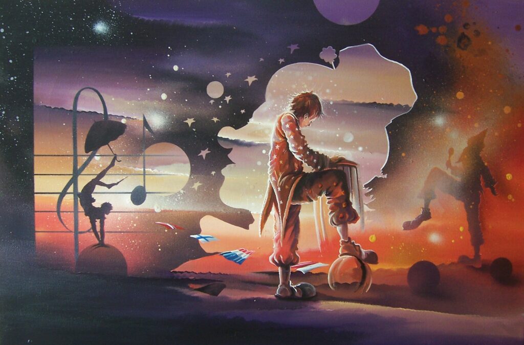 Rougeur Musicale - toile acrylique - 50 x 70 cm par Thierry Mordant