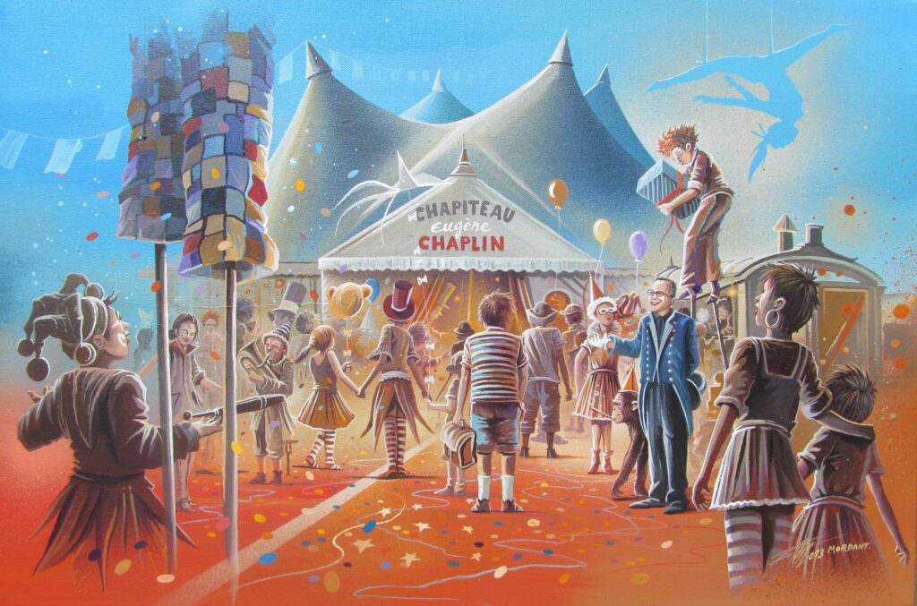 Cirque Vaudreuil -Dorion / Eugène Chaplin - toile acrylique 40 x 60 cm