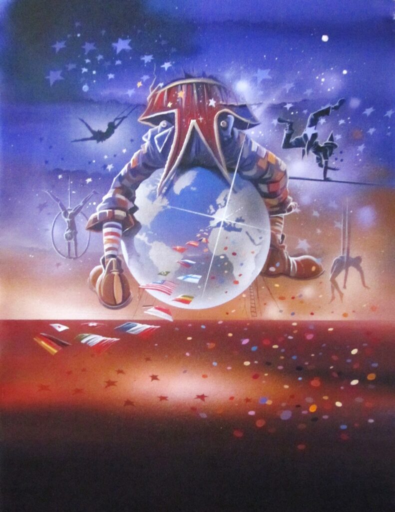 Univers Cirque - toile acrylique -60 x 40 cm collection privée.