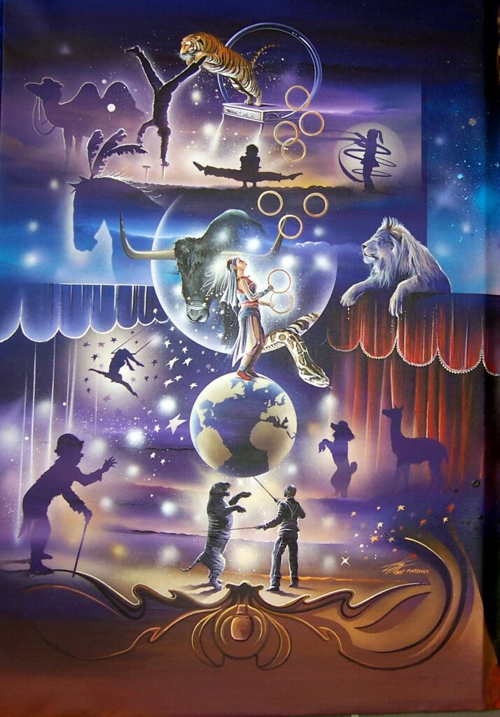 Cirque Moreno Bormann toile acrylique 100 x 60 cm. Thierry Mordant