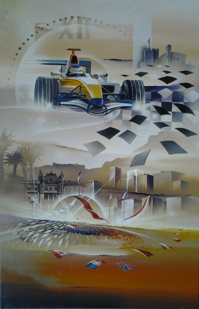 Formule 1 Renault Monte Carlo time 60 x 92cm par Thierry Mordant