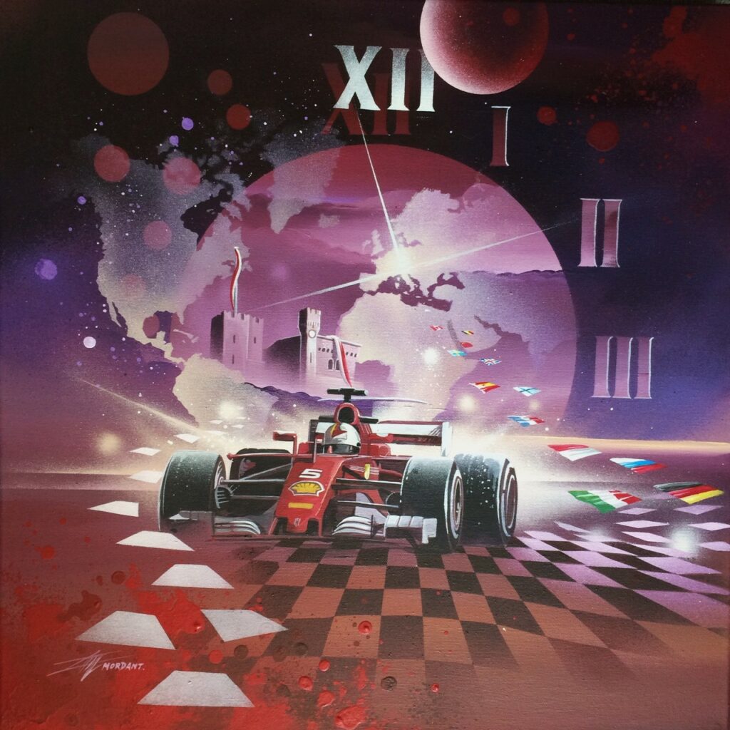 FORMULA 1 COME BACK IN MONACO - 2017 - Acrylique sur toile 50x50cm par Thierry Mordant